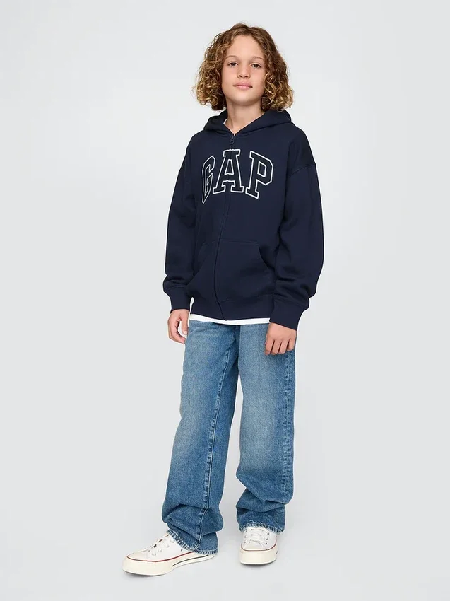Çocuk Vintagesoft Logolu Fermuarlı Kapüşonlu Sweatshirt