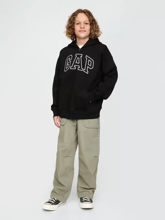 Çocuk Vintagesoft Logolu Fermuarlı Kapüşonlu Sweatshirt