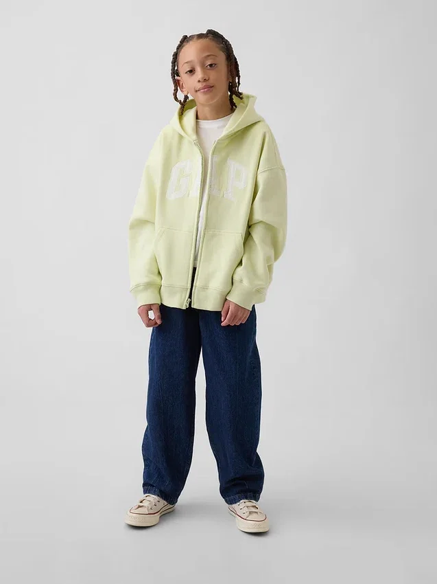 Çocuk Vintagesoft Logolu Fermuarlı Kapüşonlu Sweatshirt
