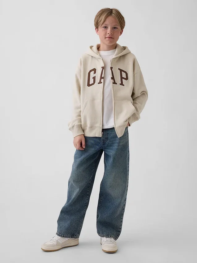 Çocuk Vintagesoft Logolu Fermuarlı Kapüşonlu Sweatshirt