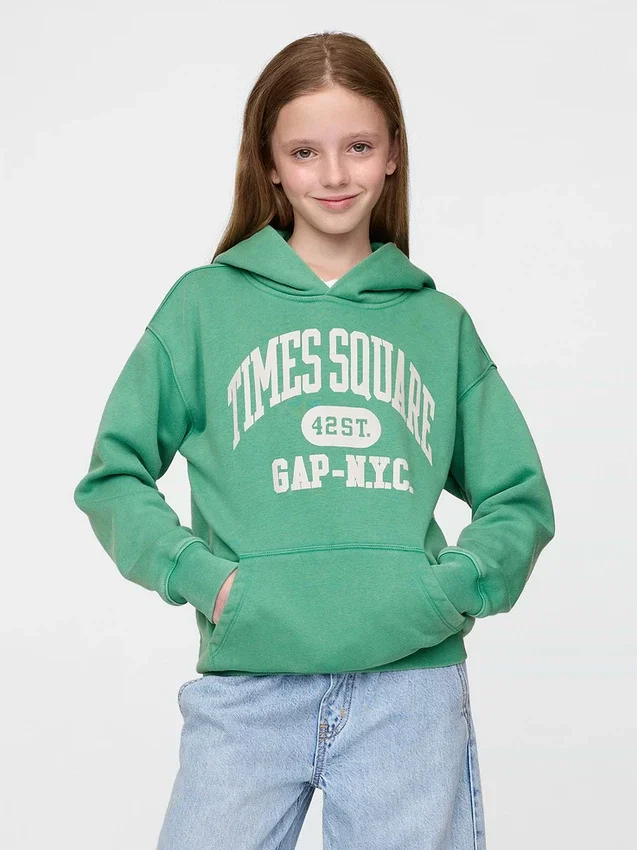 Çocuk Vintagesoft NYC Times Square Kapüşonlu Sweatshirt
