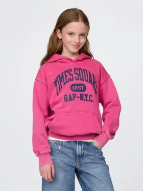 Çocuk Vintagesoft NYC Times Square Kapüşonlu Sweatshirt