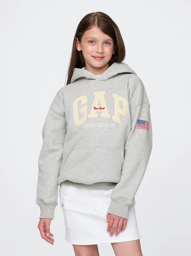 Çocuk Vintagesoft NYC Times Square Kapüşonlu Sweatshirt