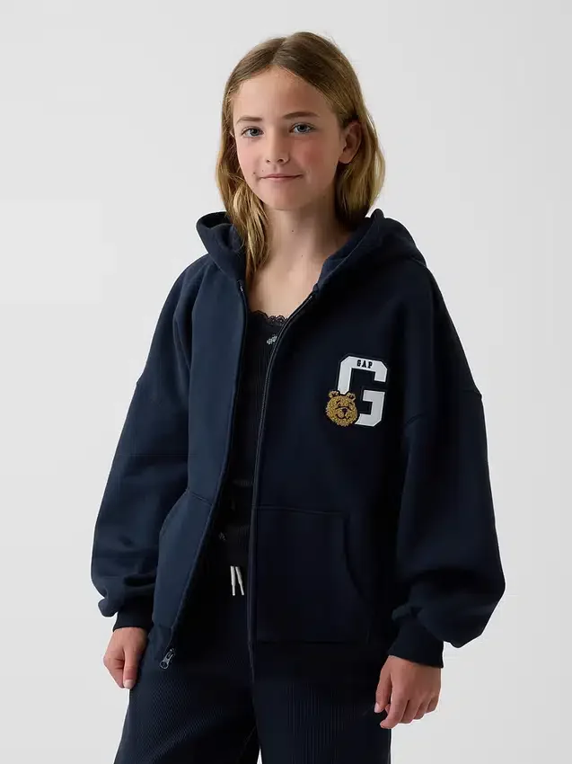 Çocuk Vintagesoft Oversized Fermuarlı Kapüşonlu Sweatshirt