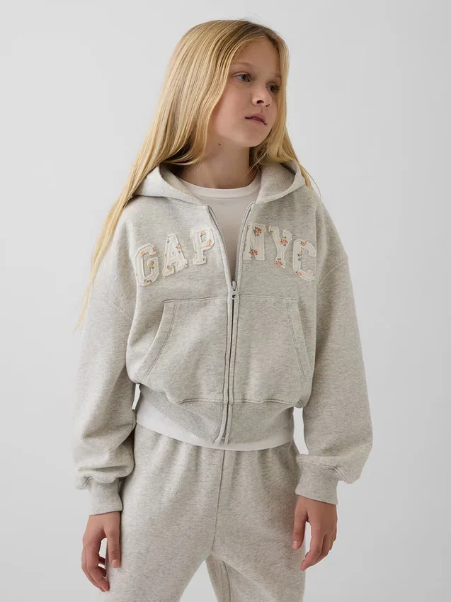 Çocuk Vintagesoft Oversized Logo Fermuarlı Kapüşonlu Sweatshirt
