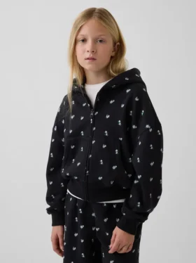 Çocuk Vintagesoft Oversized Logo Fermuarlı Kapüşonlu Sweatshirt