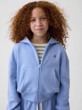 Çocuk Vintagesoft Oversized Logo Fermuarlı Kapüşonlu Sweatshirt