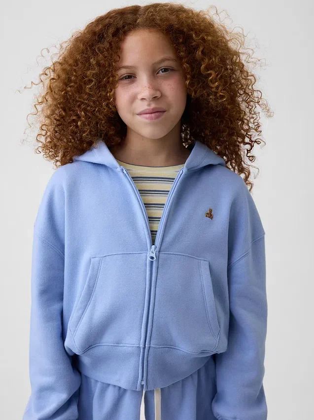 Çocuk Vintagesoft Oversized Logo Fermuarlı Kapüşonlu Sweatshirt