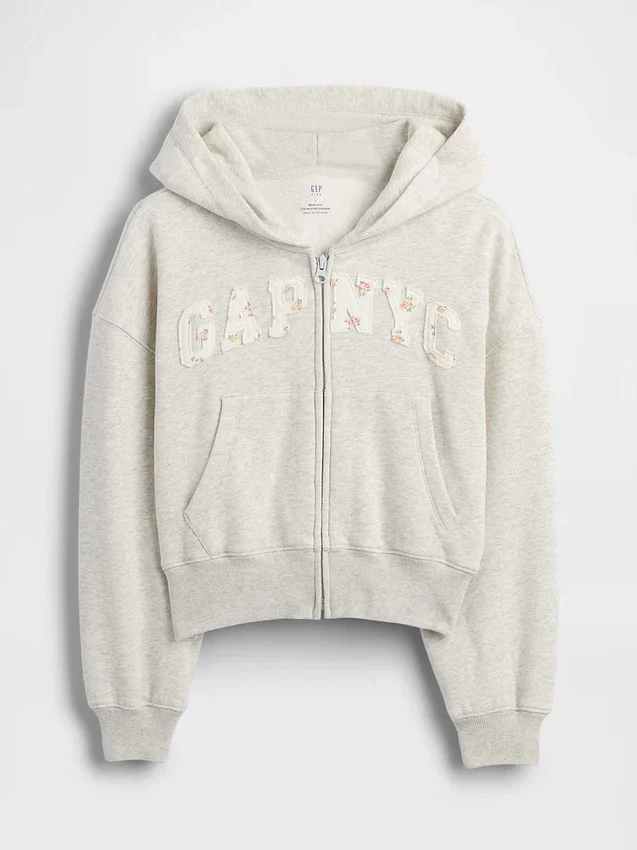 Çocuk Vintagesoft Oversized Logo Fermuarlı Kapüşonlu Sweatshirt