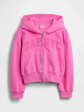 Çocuk Vintagesoft Oversized Logo Fermuarlı Kapüşonlu Sweatshirt