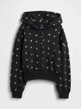 Çocuk Vintagesoft Oversized Logo Fermuarlı Kapüşonlu Sweatshirt