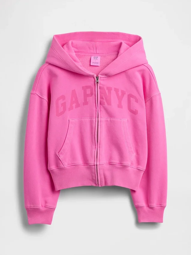 Çocuk Vintagesoft Oversized Logo Fermuarlı Kapüşonlu Sweatshirt
