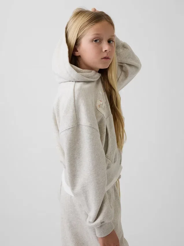 Çocuk Vintagesoft Oversized Logo Fermuarlı Kapüşonlu Sweatshirt