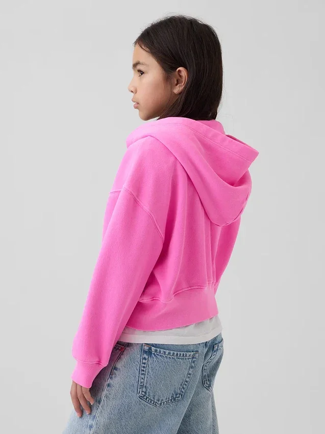 Çocuk Vintagesoft Oversized Logo Fermuarlı Kapüşonlu Sweatshirt