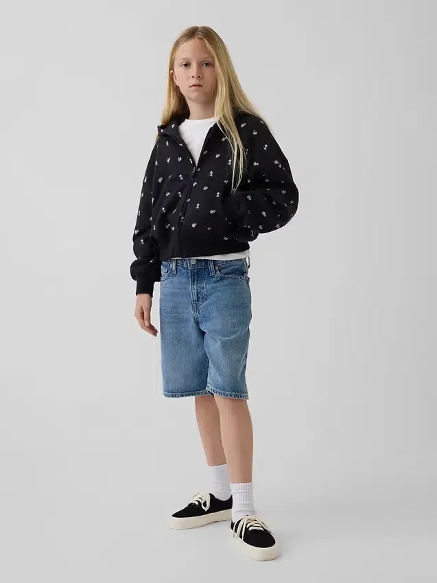 Çocuk Vintagesoft Oversized Logo Fermuarlı Kapüşonlu Sweatshirt