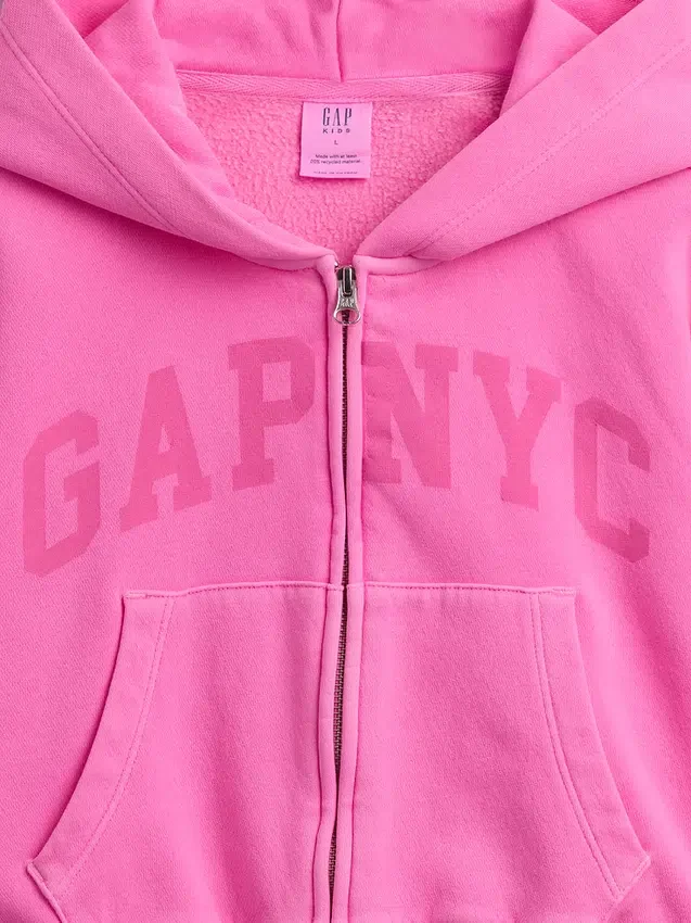 Çocuk Vintagesoft Oversized Logo Fermuarlı Kapüşonlu Sweatshirt