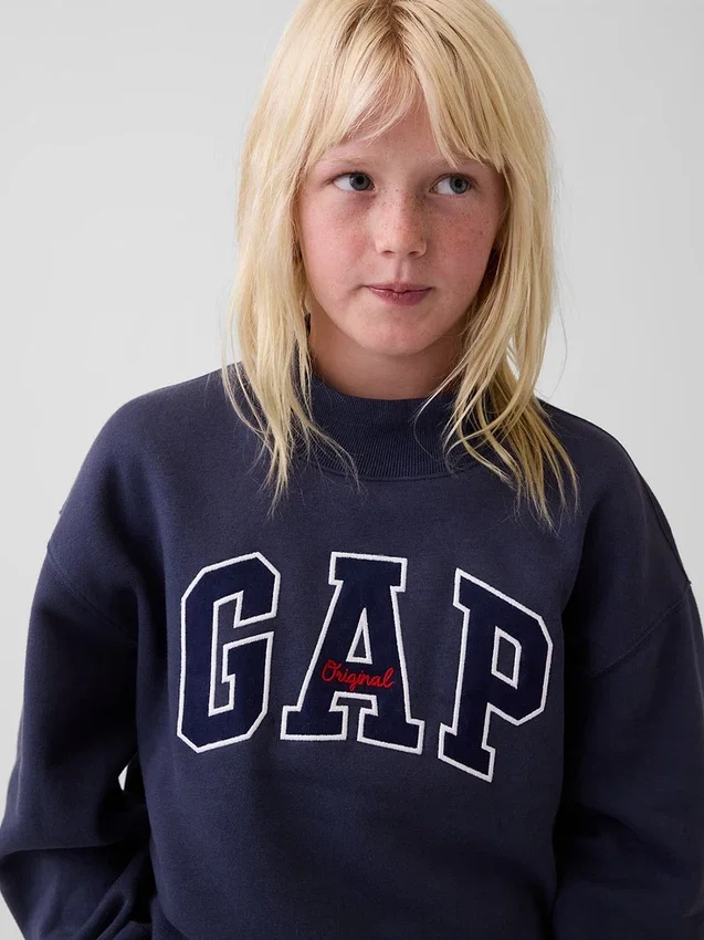 Çocuk Vintagesoft Oversized Mockneck Logo Sweatshirt
