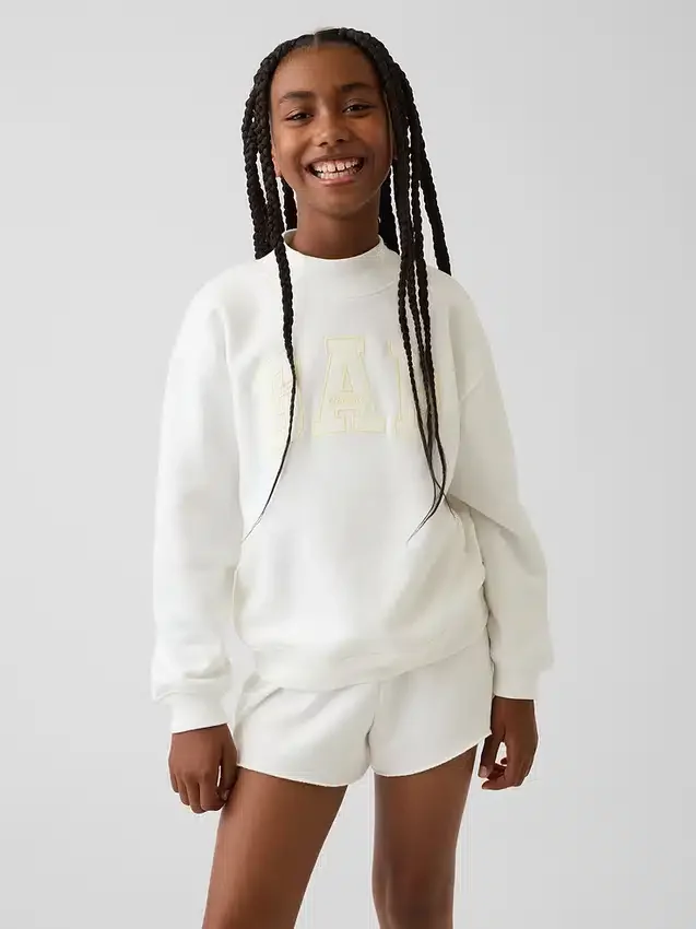 Çocuk Vintagesoft Oversized Mockneck Logo Sweatshirt