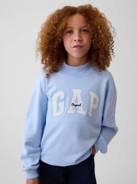 Çocuk Vintagesoft Oversized Mockneck Logo Sweatshirt