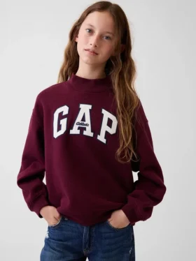 Çocuk Vintagesoft Oversized Mockneck Logo Sweatshirt