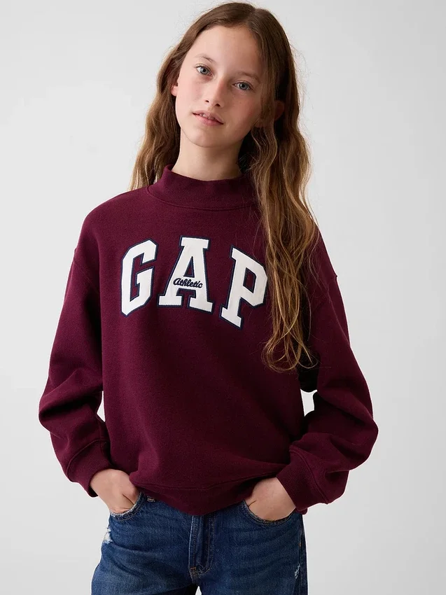 Çocuk Vintagesoft Oversized Mockneck Logo Sweatshirt