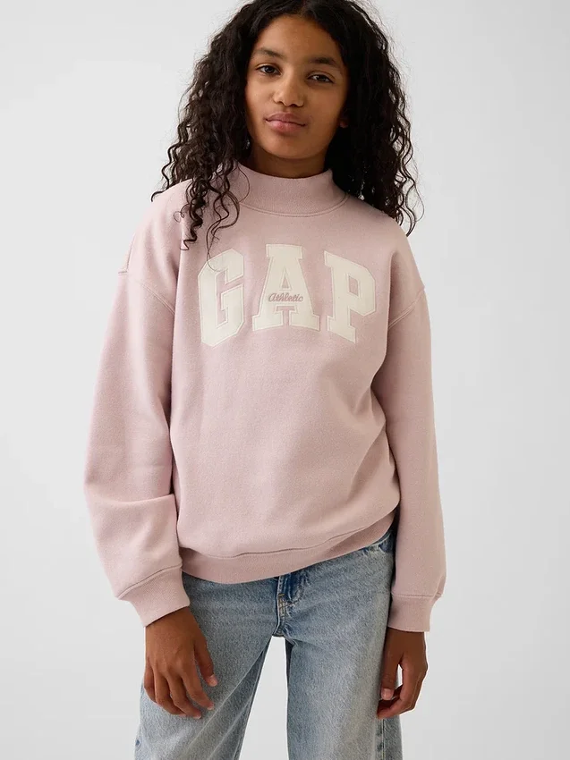 Çocuk Vintagesoft Oversized Mockneck Logo Sweatshirt