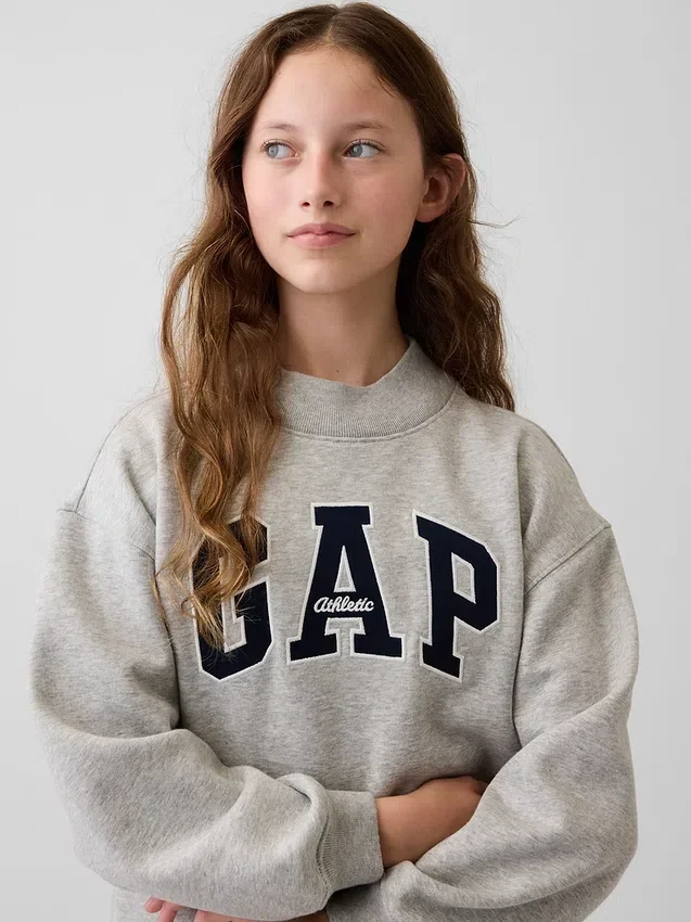 Çocuk Vintagesoft Oversized Mockneck Logo Sweatshirt