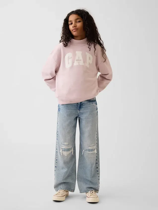 Çocuk Vintagesoft Oversized Mockneck Logo Sweatshirt