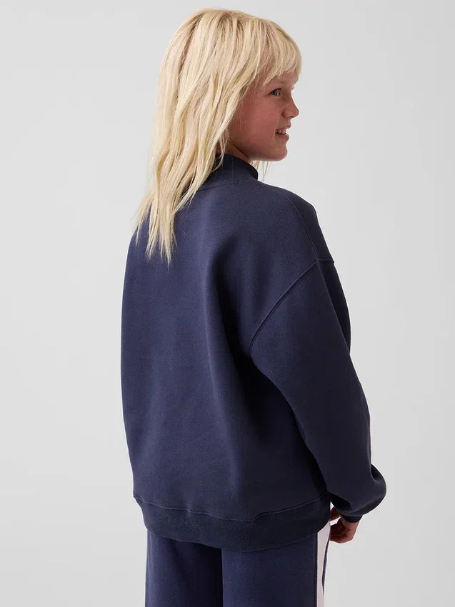 Çocuk Vintagesoft Oversized Mockneck Logo Sweatshirt