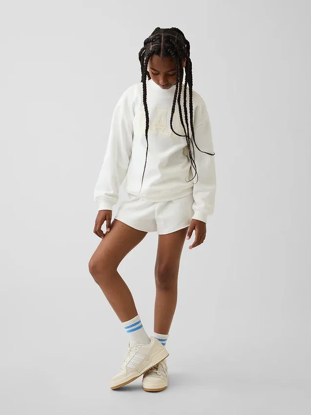 Çocuk Vintagesoft Oversized Mockneck Logo Sweatshirt