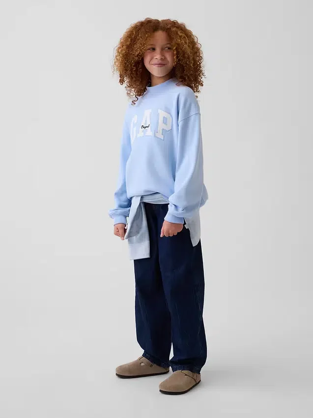 Çocuk Vintagesoft Oversized Mockneck Logo Sweatshirt