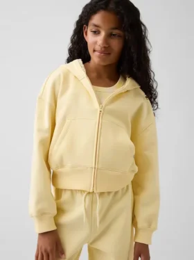 Çocuk Vintagesoft Rahat Dantel Süslemeli Fermuarlı Kapüşonlu Sweatshirt