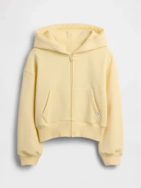 Çocuk Vintagesoft Rahat Dantel Süslemeli Fermuarlı Kapüşonlu Sweatshirt