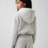 Çocuk Vintagesoft Rahat Dantel Süslemeli Fermuarlı Kapüşonlu Sweatshirt