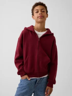 Çocuk Vintagesoft Rahat Kesim Fermuarlı Kapüşonlu Sweatshirt