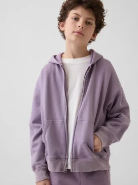 Çocuk Vintagesoft Rahat Kesim Fermuarlı Kapüşonlu Sweatshirt