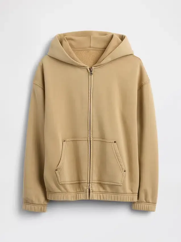 Çocuk Vintagesoft Rahat Kesim Fermuarlı Kapüşonlu Sweatshirt