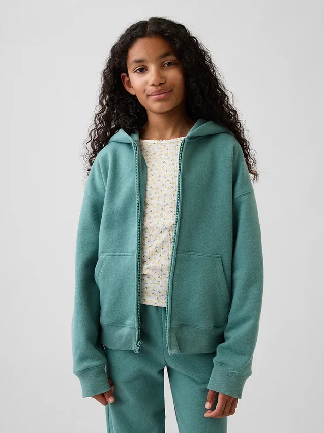 Çocuk Vintagesoft Rahat Kesim Fermuarlı Kapüşonlu Sweatshirt