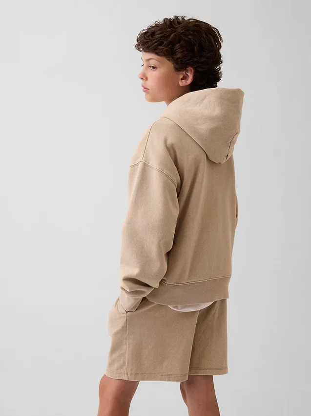 Çocuk Vintagesoft Rahat Kesim Fermuarlı Kapüşonlu Sweatshirt
