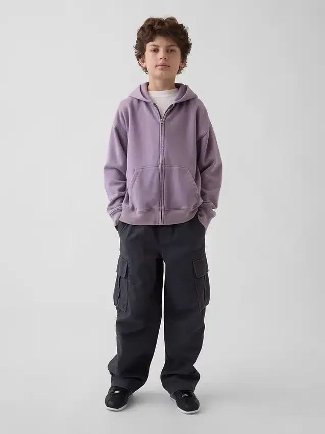 Çocuk Vintagesoft Rahat Kesim Fermuarlı Kapüşonlu Sweatshirt
