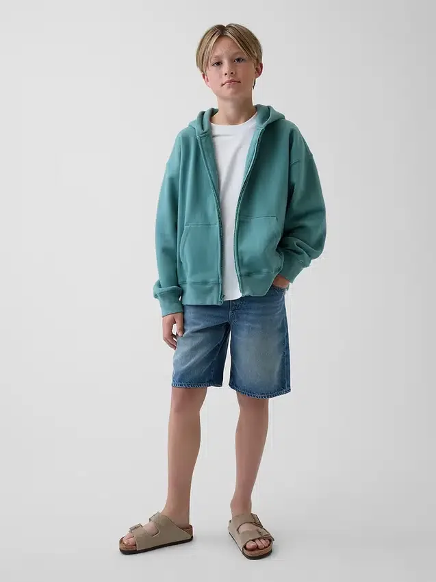 Çocuk Vintagesoft Rahat Kesim Fermuarlı Kapüşonlu Sweatshirt