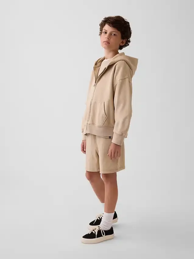 Çocuk Vintagesoft Rahat Kesim Fermuarlı Kapüşonlu Sweatshirt