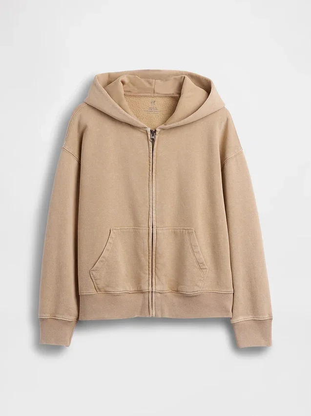 Çocuk Vintagesoft Rahat Kesim Fermuarlı Kapüşonlu Sweatshirt