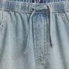 Çocuk Yüksek Bel Denim Kolay Şortlar