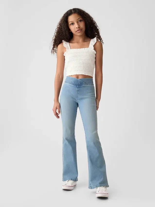 Çocuk Yüksek Bel Geniş Paça Jeggings