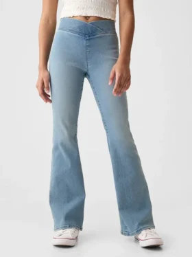 Çocuk Yüksek Bel Geniş Paça Jeggings