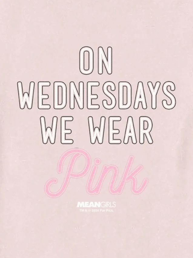 Çocuklar için “Çarşamba Günleri Pembe Giyeriz” Mean Girls Grafik Tişörtü