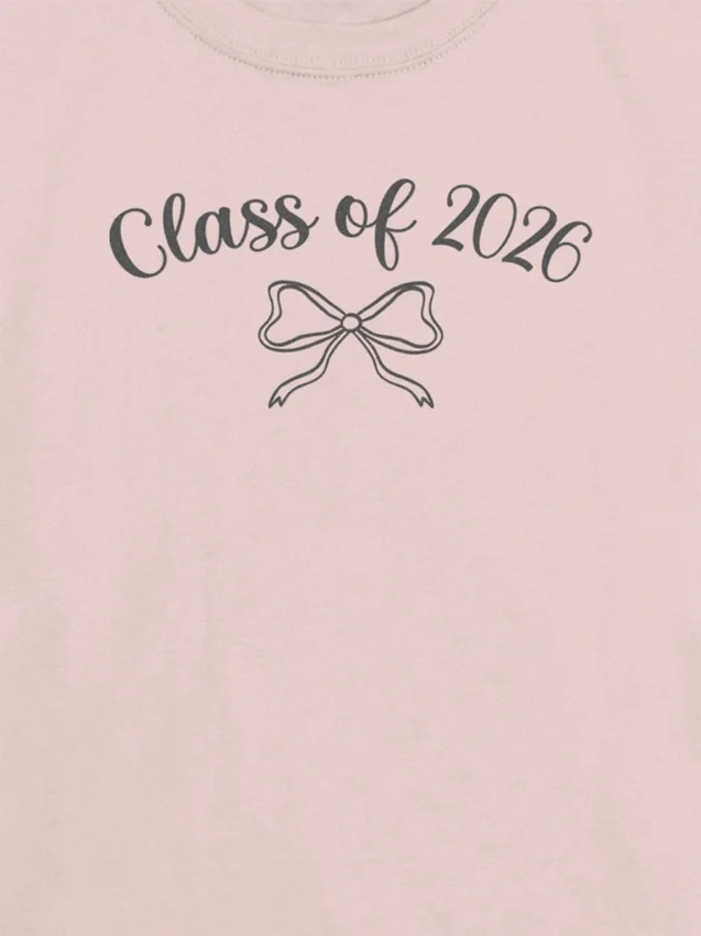 Çocuklar için Class of 2026 Fiyonklu Grafik Tişört