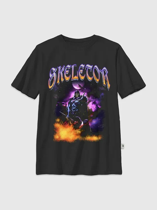 Çocuklar için Masters of the Universe Skeletor Gece Desenli Tişört