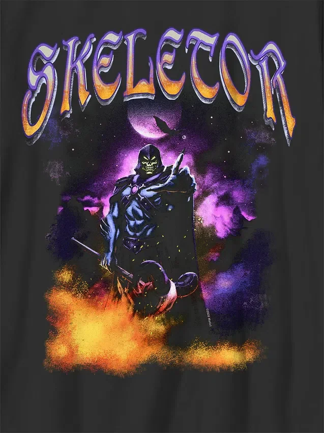 Çocuklar için Masters of the Universe Skeletor Gece Desenli Tişört
